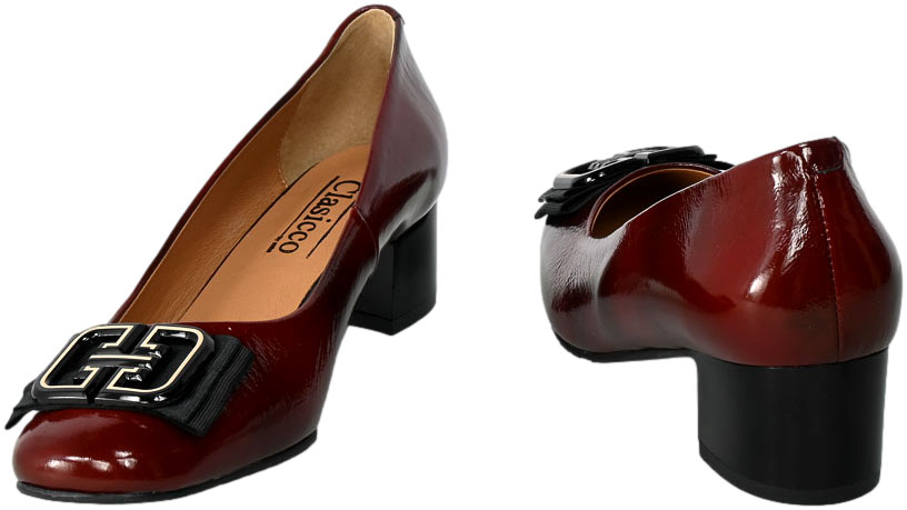 Czółenka Clasicco 2176 1079 Bordo Skórzane