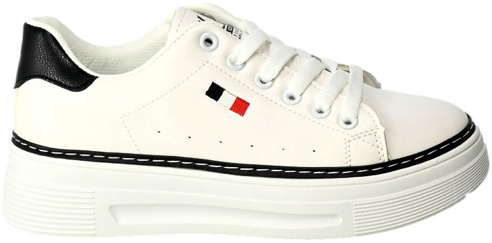 Sneakersy Potocki 23-16012WHBG Biało Czarny