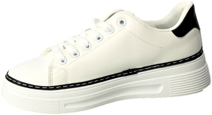 Sneakersy Potocki 23-16012WHBG Biało Czarny