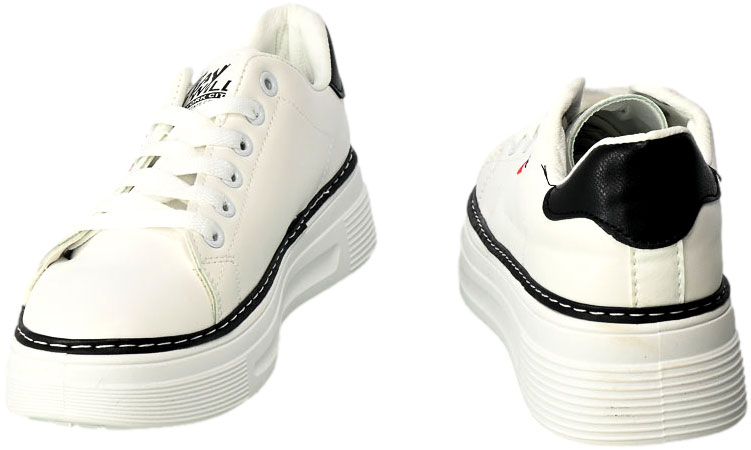 Sneakersy Potocki 23-16012WHBG Biało Czarny