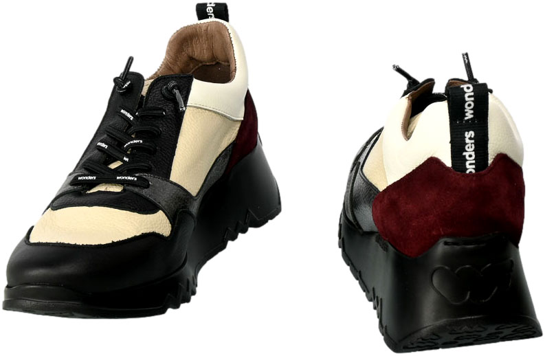 Sneakersy Wonders E-6730 Wild Negro Wild Cream Skóra