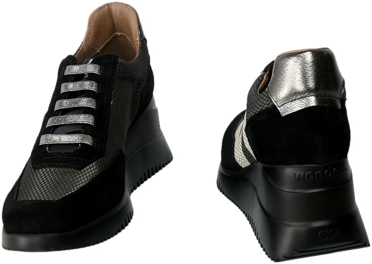 Sneakersy Wonders G-6612-T Trend Negro Jogging Nenro