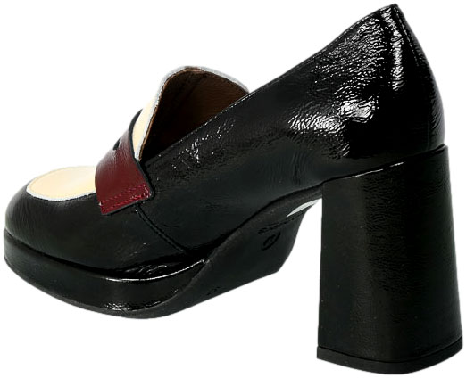 Półbuty Wonders H-5925 Lack Negro Lack Cream Skóra