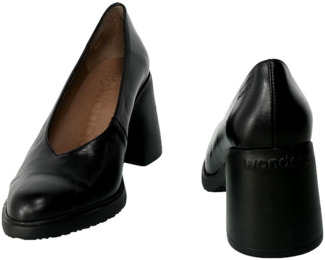Czółenka Wonders M-5503 Bora Negro Skórzane