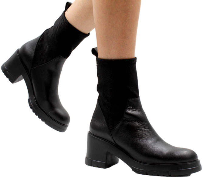 Botki Wonders H-4430 Licra Aneto Negro Czarne