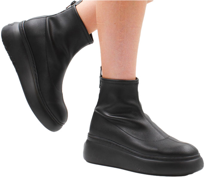 Botki Wonders A-2622 Camelus Negro Skórzane