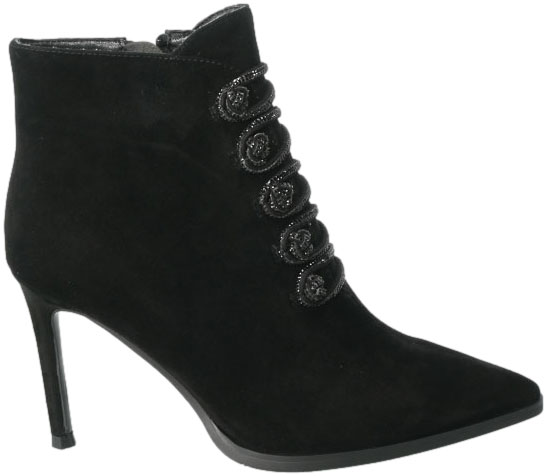Botki Loretta Vitale YX408 Black Suede Skóra
