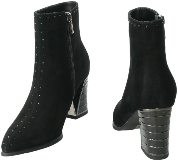 Botki Loretta Vitale G16 Black Suede Skóra