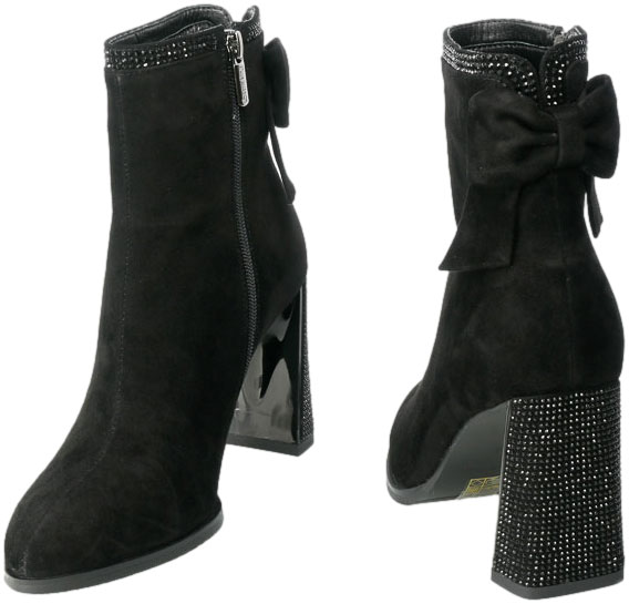 Botki Loretta Vitale YX400 Black Suede Skóra