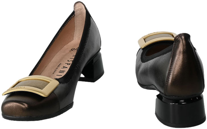 Czółenka Hispanitas CHI233141 Goat Met123 Basalt Skóra