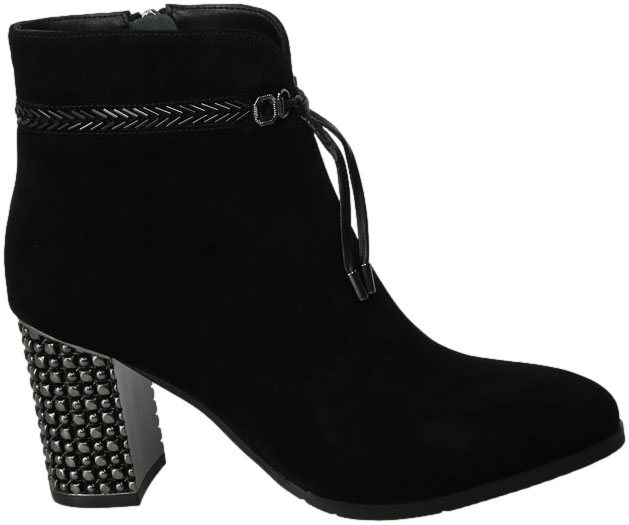 Botki Loretta Vitale F1046 Black Suede Skóra