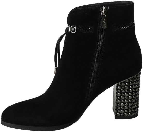 Botki Loretta Vitale F1046 Black Suede Skóra