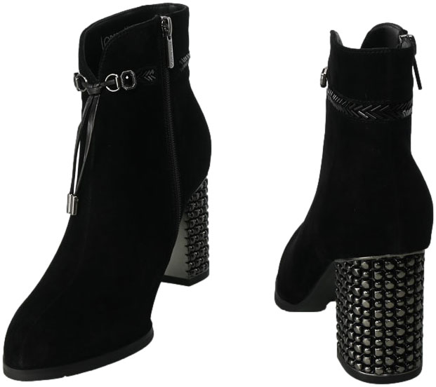 Botki Loretta Vitale F1046 Black Suede Skóra