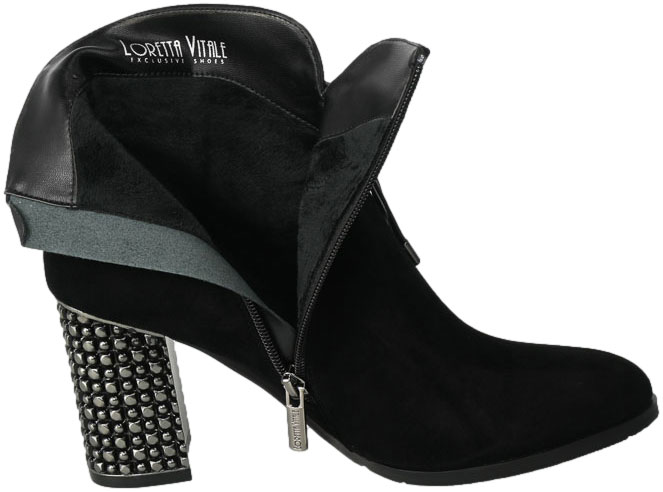 Botki Loretta Vitale F1046 Black Suede Skóra