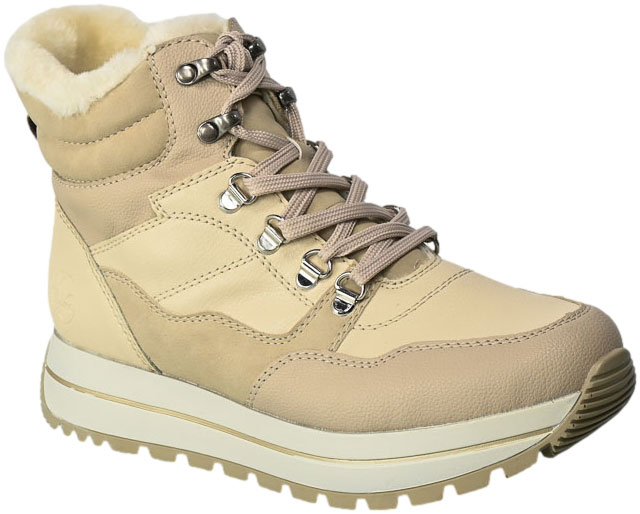 Trzewiki Rieker N4002-60 Beige Skórzane