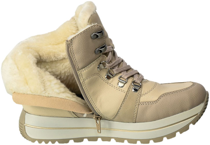 Trzewiki Rieker N4002-60 Beige Skórzane