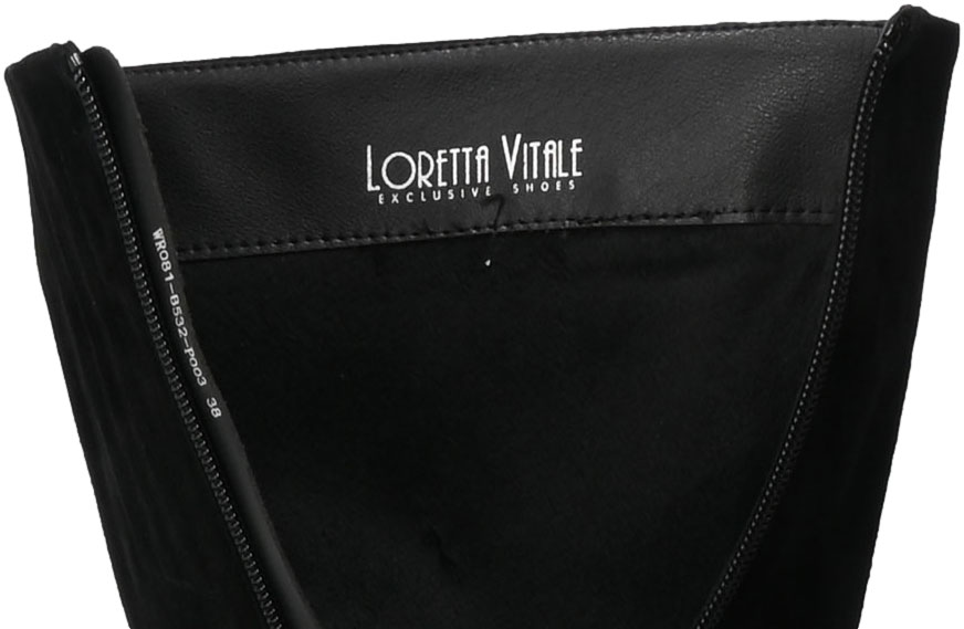 Kozaki Loretta Vitale B532 Black Suede Czarne Skórzane
