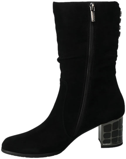 Kozaki Loretta Vitale H543 Black Suede Czarne Skórzane