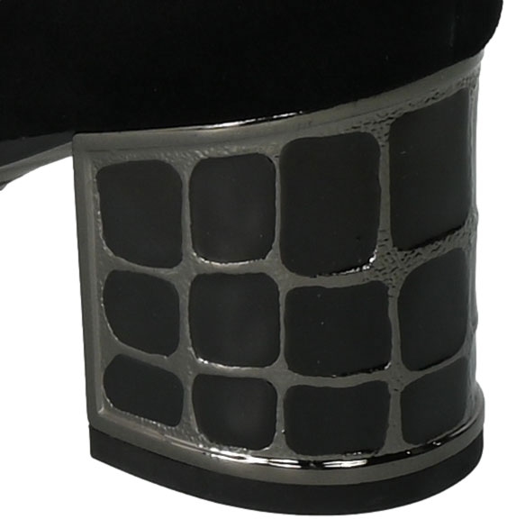 Kozaki Loretta Vitale H543 Black Suede Czarne Skórzane