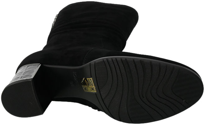 Kozaki Loretta Vitale H543 Black Suede Czarne Skórzane