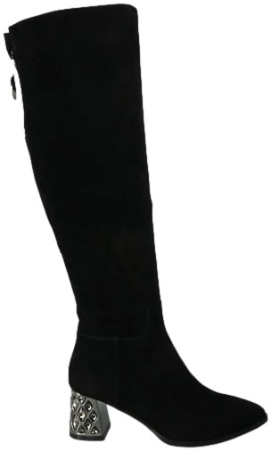 Kozaki Loretta Vitale B855 Suede Black Czarne Skórzane