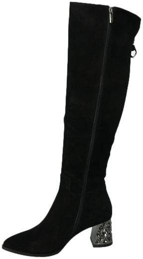 Kozaki Loretta Vitale B855 Suede Black Czarne Skórzane