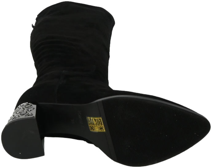 Kozaki Loretta Vitale B855 Suede Black Czarne Skórzane
