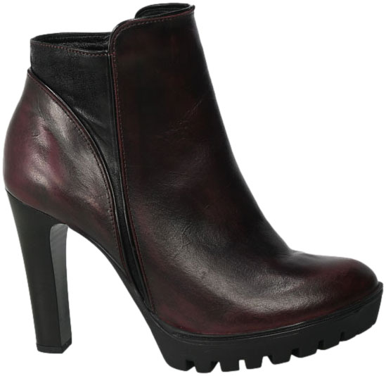 Botki Grace 05090 1.250-T72-3 Bordo Skórzane