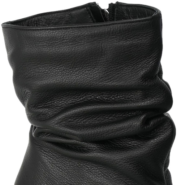 Botki Euromoda Shoes Di1013-2 Czarny Groch Skórzane