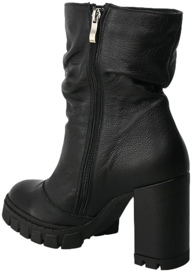Botki Euromoda Shoes Di1013-2 Czarny Groch Skórzane