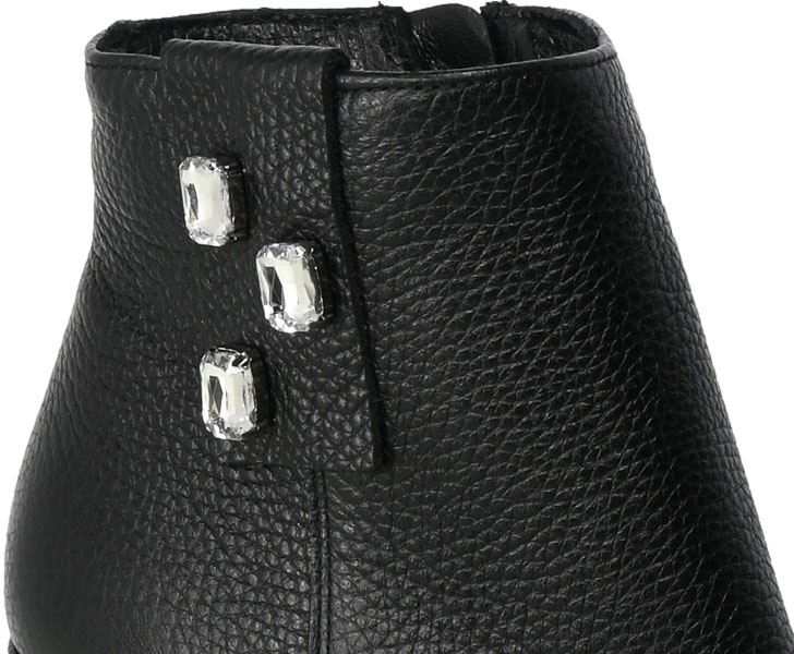 Botki Euromoda Shoes Di1019 Czarny Groch Skórzane