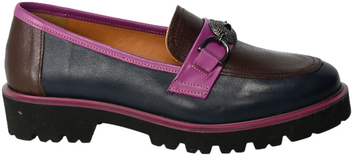 Mokasyny Uncome 37156 Mix Blue Skórzane