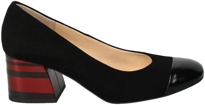 Czółenka Euromoda Shoes TMX1652 Czarny/P Skórzane