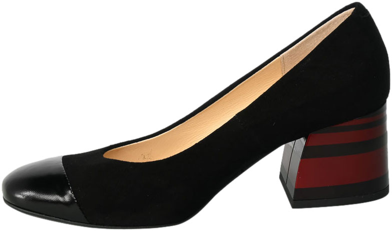 Czółenka Euromoda Shoes TMX1652 Czarny/P Skórzane