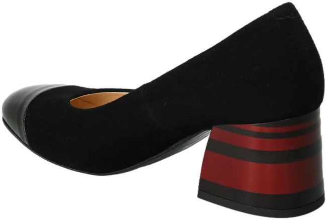 Czółenka Euromoda Shoes TMX1652 Czarny/P Skórzane