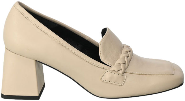 Czółenka Bravo Moda 0180 Ivory Beżowe Skórzane