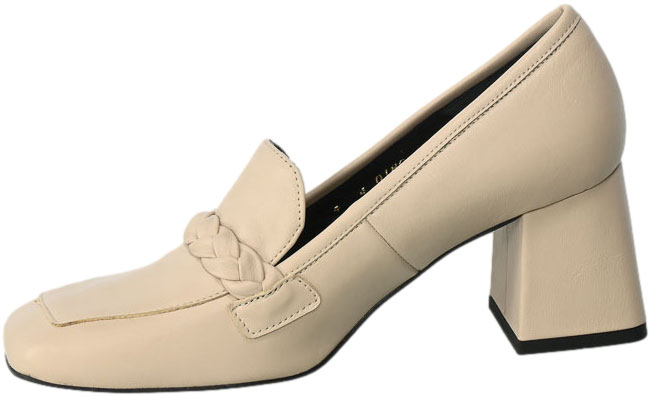 Czółenka Bravo Moda 0180 Ivory Beżowe Skórzane