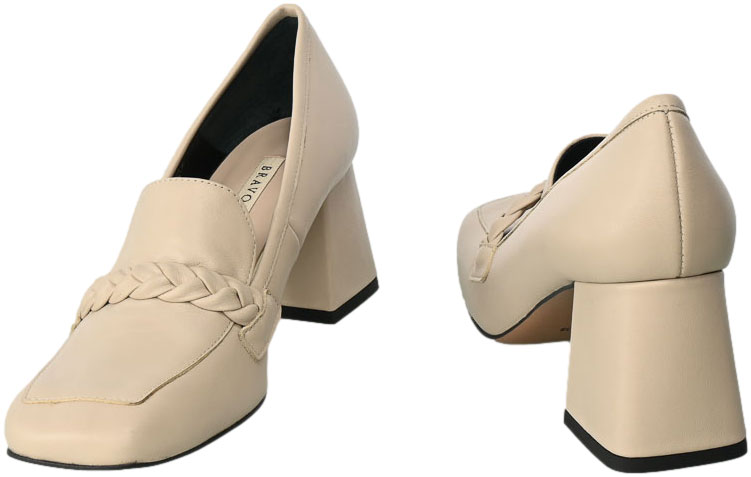 Czółenka Bravo Moda 0180 Ivory Beżowe Skórzane