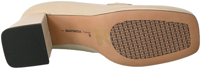 Czółenka Bravo Moda 0180 Ivory Beżowe Skórzane