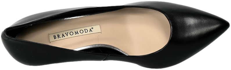 Szpilki Bravo Moda 1759 Czarne Skórzane