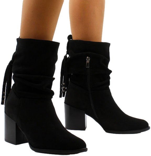Botki Euromoda Shoes KAR20 3527/003-P Czarna Skóra Naturalna_TN