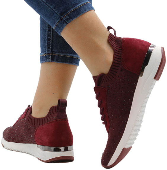 Sneakersy Caprice 9-23703-27 509 Bordeaux Knit_TN