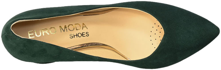 Czółenka Euromoda Shoes TMX1659 Zielone Skóra Naturalna
