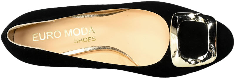 Czółenka Euromoda Shoes TMX1660 Czarne Skóra Naturalna