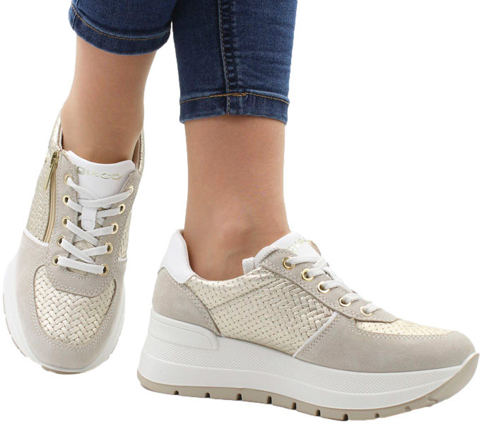 Sneakersy Igi&Co 5663722 Scam.Capra.Beige Skóra Naturalna