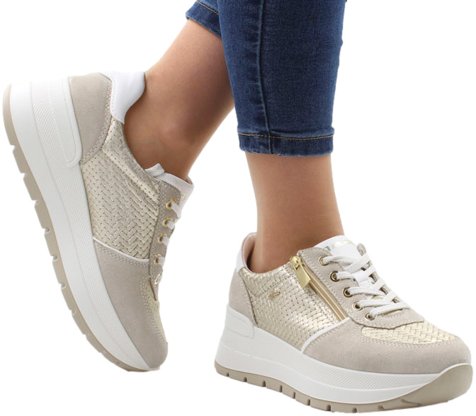 Sneakersy Igi&Co 5663722 Scam.Capra.Beige Skóra Naturalna