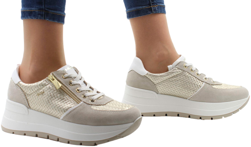 Sneakersy Igi&Co 5663722 Scam.Capra.Beige Skóra Naturalna