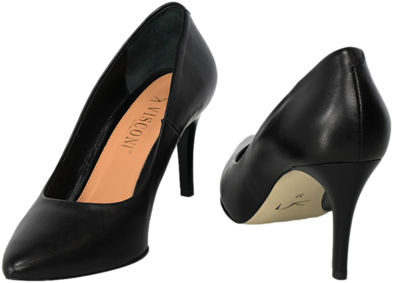 Szpilki Visconi 7415712/876 Nero-T Czarne Skóra Naturalna TN