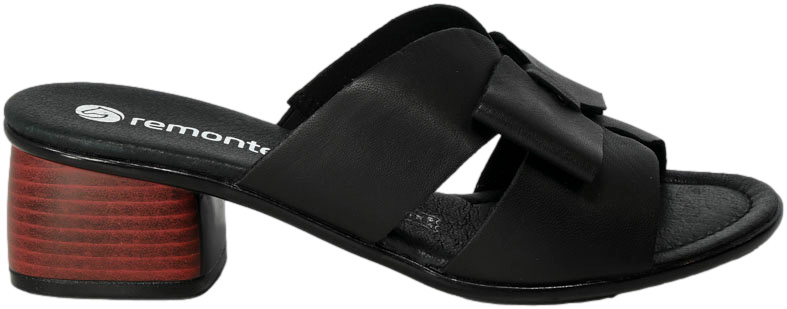 Klapki Remonte R8759-01 Black Czarne Skóra Naturalna