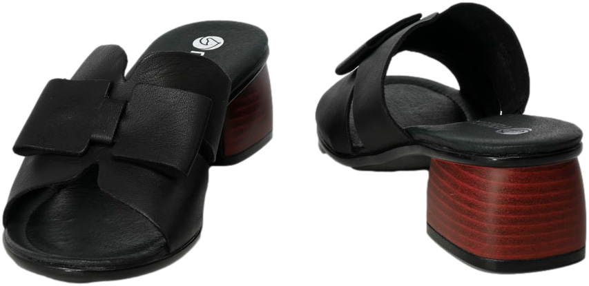 Klapki Remonte R8759-01 Black Czarne Skóra Naturalna
